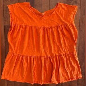 LOFT Outlet Women's Orange Tiered Top Size Large